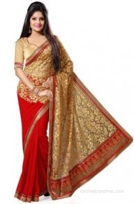 Saree Swarg Embellished Bollywood Georgette, Brasso Sari